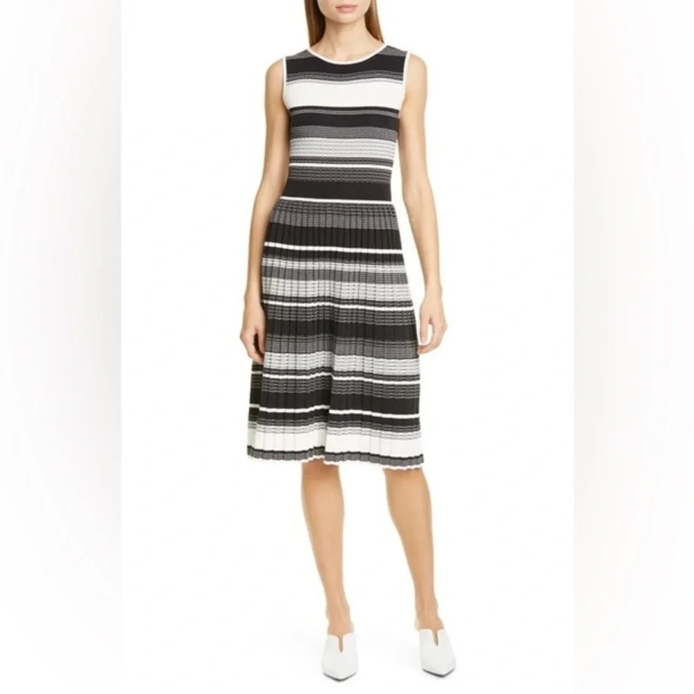 Kate Spade Striped Sleeveless Sweater Dress Black & White Sz S